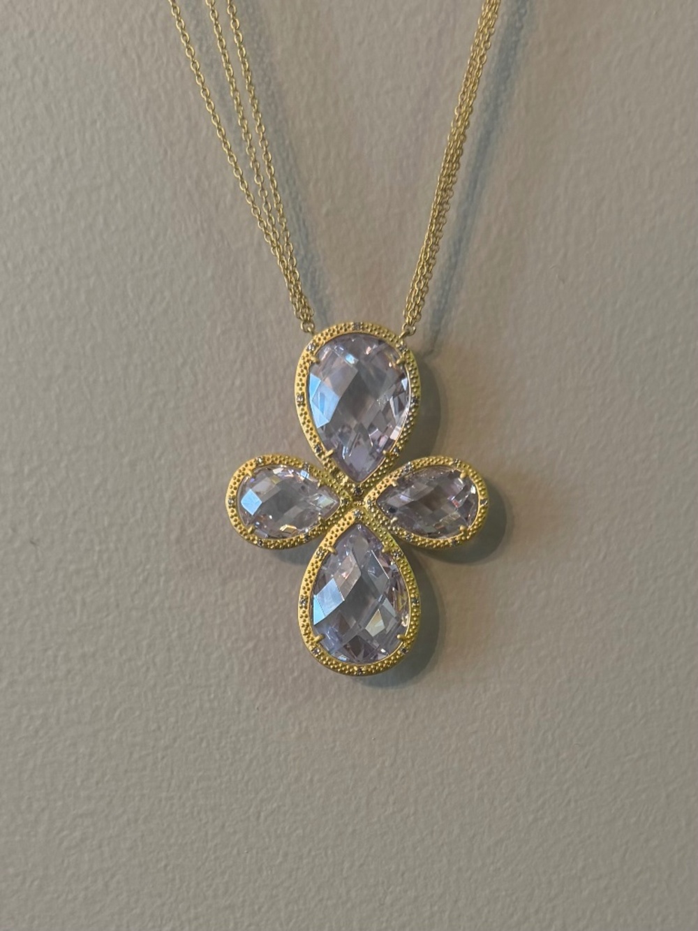 FREIDA ROTHMAN Long Pendant Necklace - 925 Sterling Silver / Matte Gold Plated
